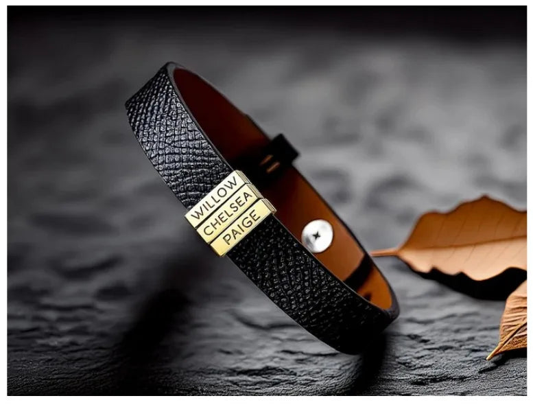 Pulseira Personalizável em Couro - Elegancy - Especial dia dos Pais com 30% OFF