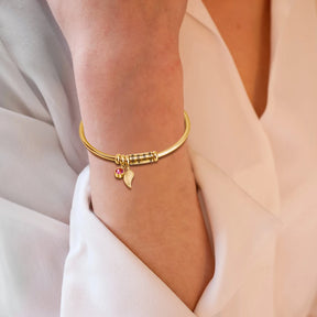 Personalized Names Beads Bracelet Custom Family Names Bracelet With Leaf Birthstone Charm Bracelet Mother's Day Gift