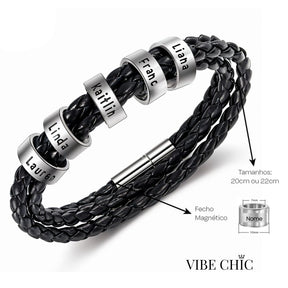 O Presente Perfeito! Pulseira em Couro com Gravação a Laser Personalizável com 30% OFF + Frete Grátis Só Hoje!