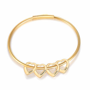Pulseira Coração de Mãe Personalizável — Grave os Nomes de Quem Você Ama. 30% Off + Frete grátis, só Hoje!