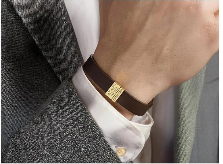 Pulseira Personalizável em Couro - Elegancy - Especial dia dos Pais com 30% OFF